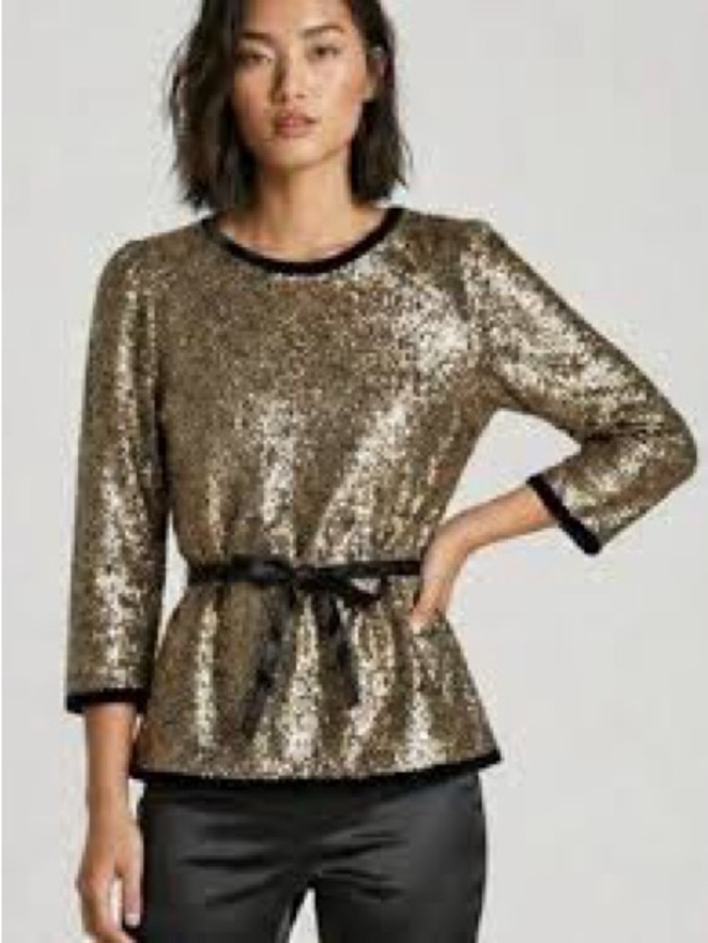 NWT Gold Beaded Dressy Top